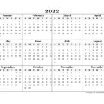 2022 Blank Yearly Calendar Template Free Printable Templates