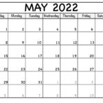 Blank May 2022 Calendar Printable Calendar Station