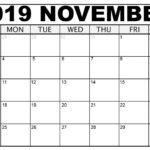 Blank November Calendar 2019 Printable Template PDF Word Excel Page 12