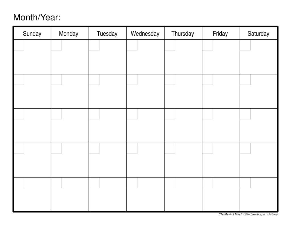 Free Printable Calendar No Year Calendar Printables Free Templates