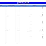 Large Empty Monthly Calendar Monday Start Template Calendar Design
