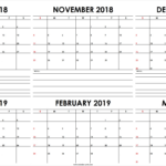 Print 6 Month Calendar 6 Free Example Calendar Printable