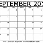 Printable September 2019 Calendar By Dream Calendars On CodePen