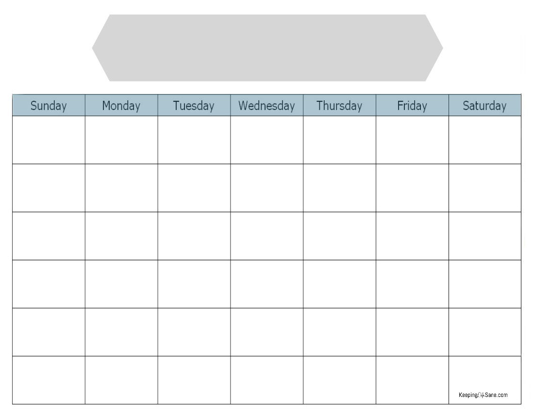 Simple Blank Calendar To Print For FREE Keeping Life Sane