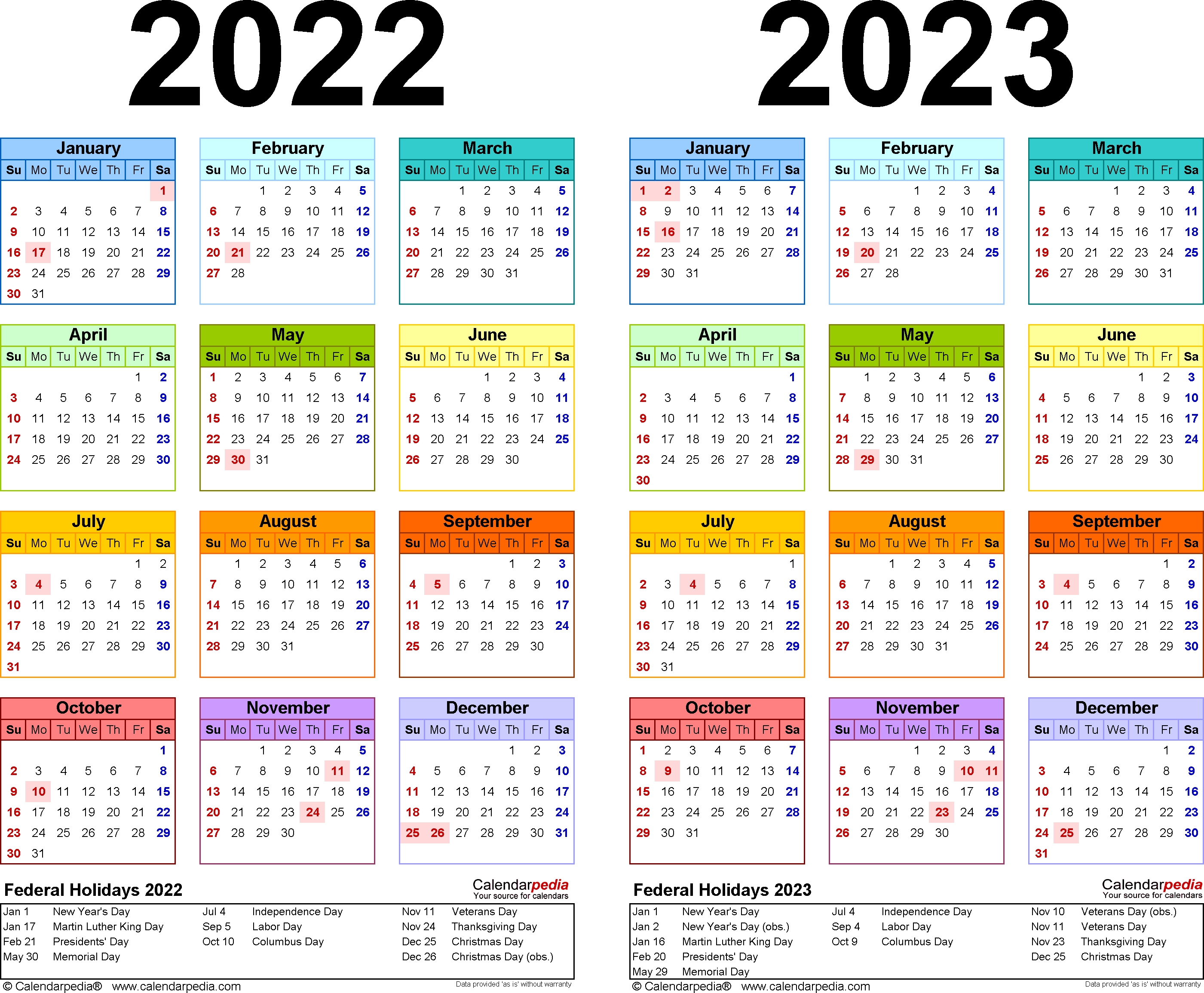 Blank Printable Calendar 20222023 2025