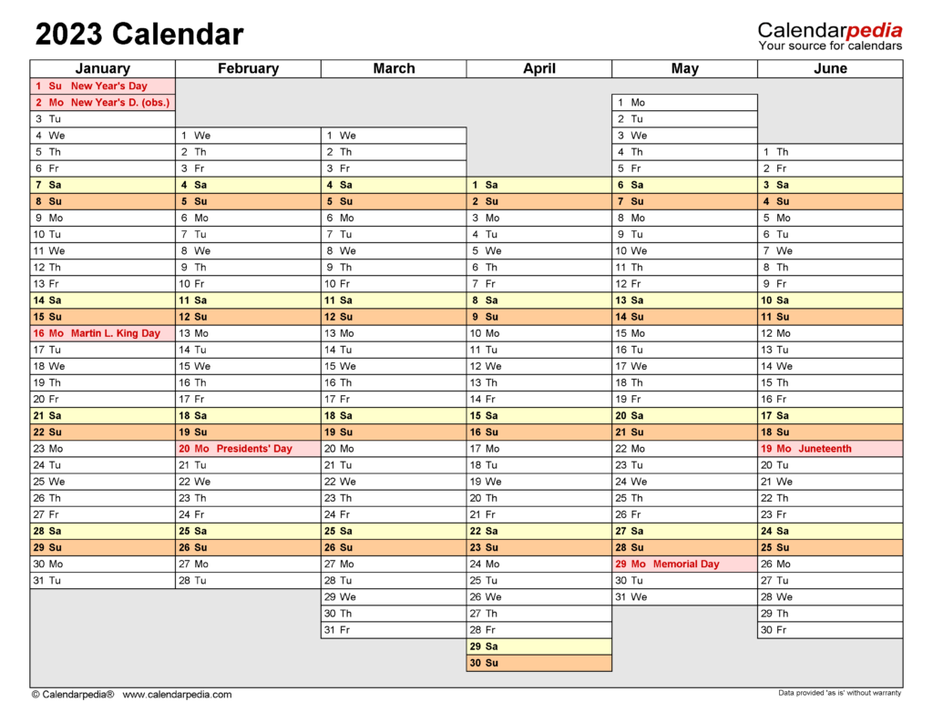 2023 Calendar Free Printable Excel Templates Calendarpedia