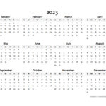 2023 Yearly Blank Calendar Template Free Printable Templates