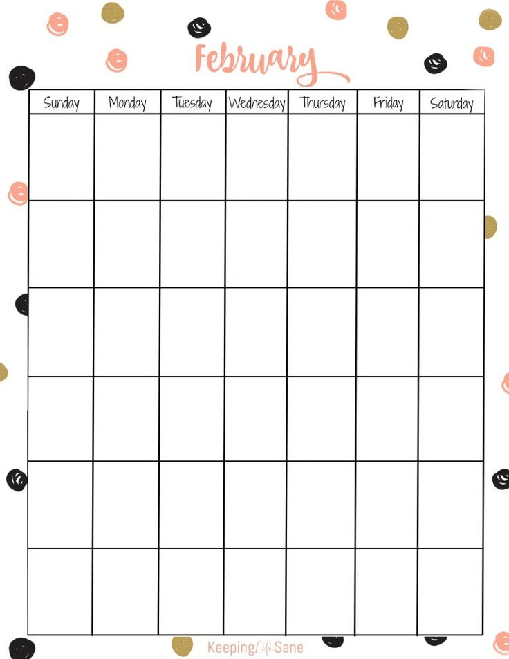 Free Vertical Printable Monthly Calendar Free Printable Calendar 