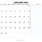 Monthly Calendar 2022 Free Download Editable And Printable
