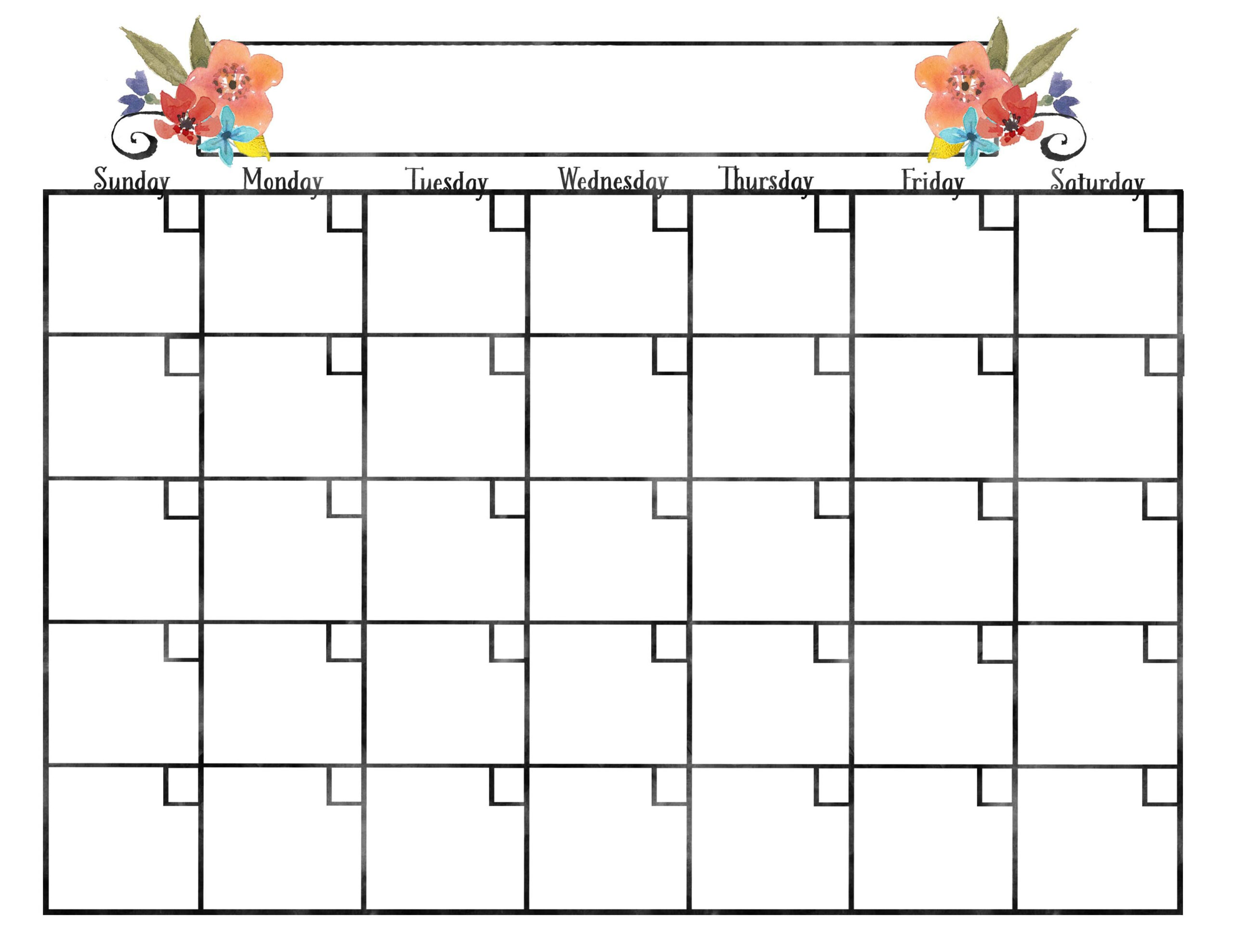 Free Blank Month Calendar 2022 FreeBlankCalendar