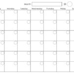Printable Blank Monthly Calendar Activity Shelter