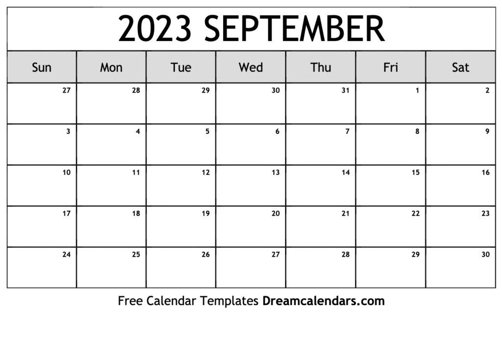 September 2023 Calendar Free Blank Printable Templates
