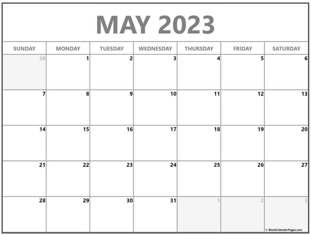 May 2023 Calendar Free Printable Monthly Calendars