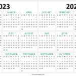 2023 2024 Two Yearly Calendar Template Printable Calendar Template