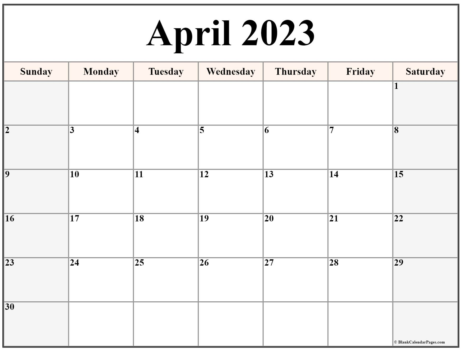 Free Printable Blank Calendar April 2023 2023 Freeblankcalendar Com