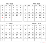 May To August 2023 Calendar Calendar Quickly