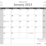 2023 Calendar Templates And Images