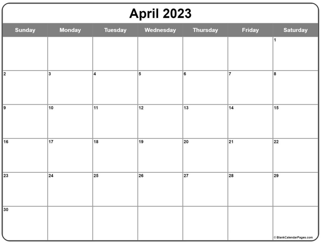 April 2023 Calendar Free Printable Calendar
