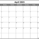 April 2023 Calendar Free Printable Calendar